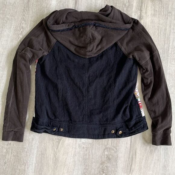 Free People Embroidered Full Zip Hooded Jacket Boho Aztec Southwest - Size Small - Picture 5 of 10